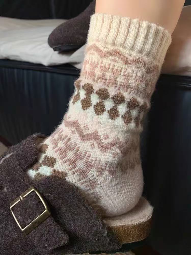 Fleece Lined Wool Mid Calf Socks