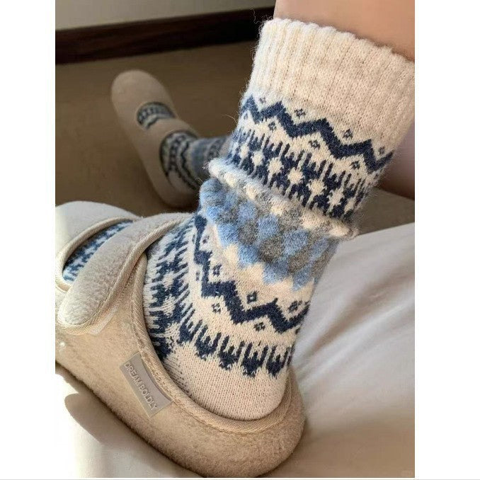 Fleece Lined Wool Mid Calf Socks