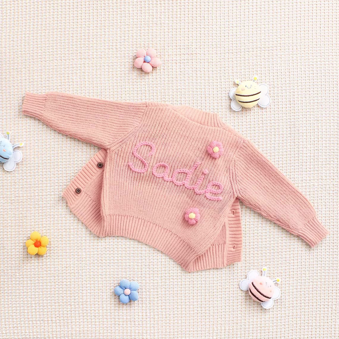 Handmade Personalized Baby Knit Cardigan