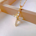 Geometric Cross Pendant Necklace – Gold & Silver