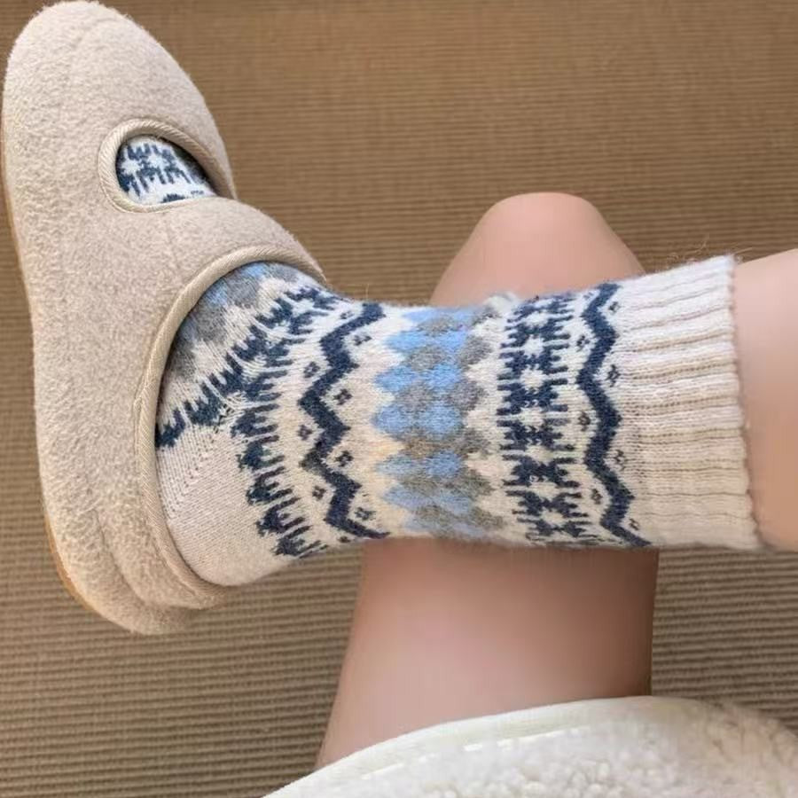Fleece Lined Wool Mid Calf Socks