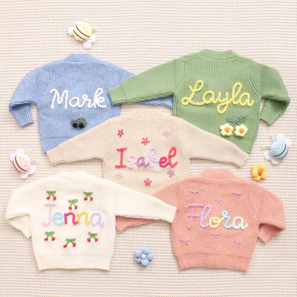 Handmade Personalized Baby Knit Cardigan
