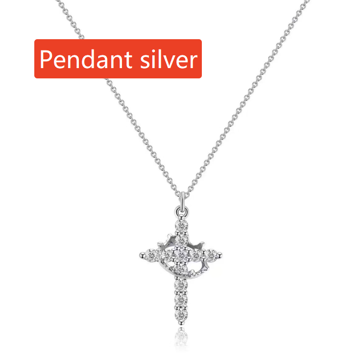 Geometric Cross Pendant Necklace – Gold & Silver