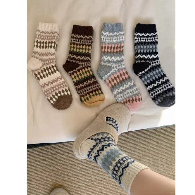 Fleece Lined Wool Mid Calf Socks