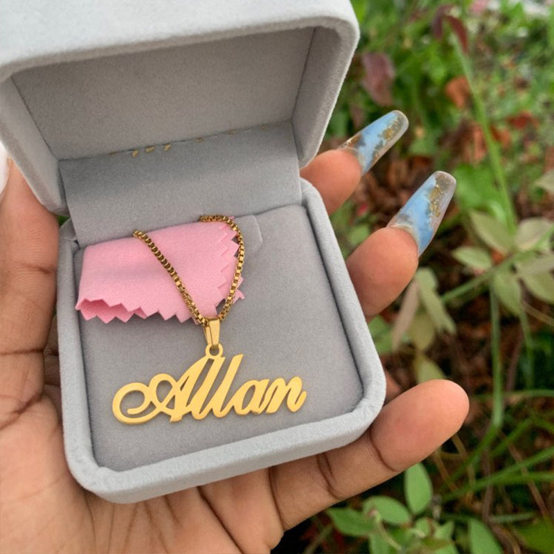 Personalized Cursive Name Pendant – Gift Box Included