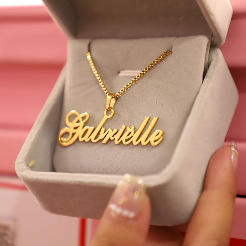 Personalized Cursive Name Pendant – Gift Box Included
