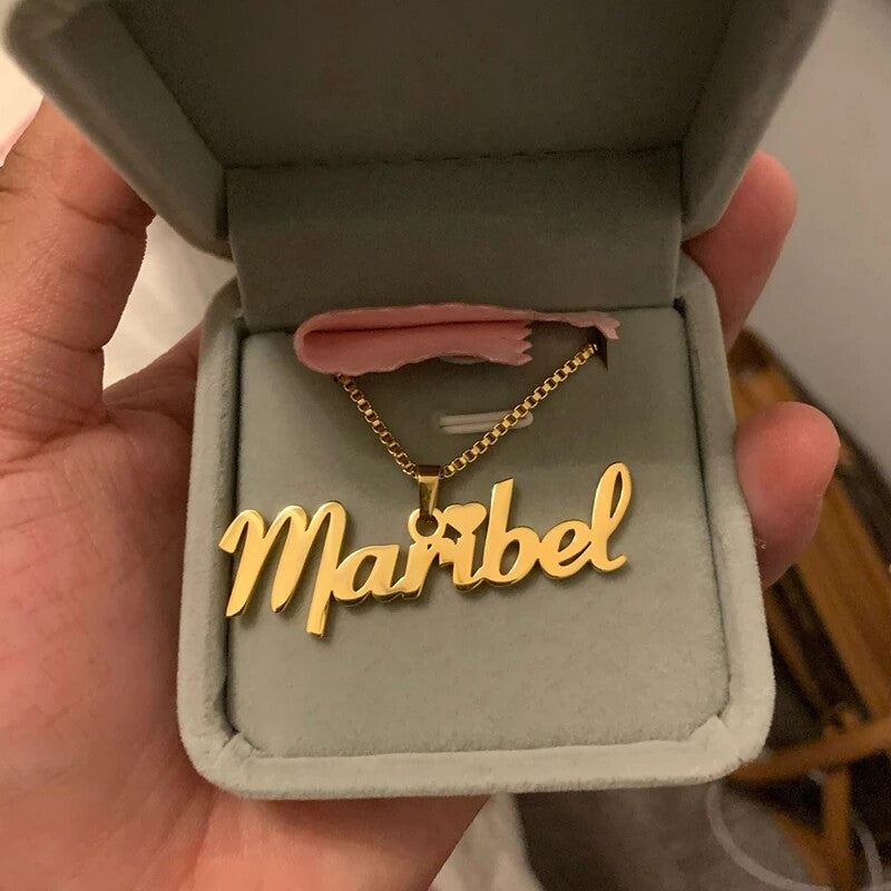 Personalized Cursive Name Pendant – Gift Box Included