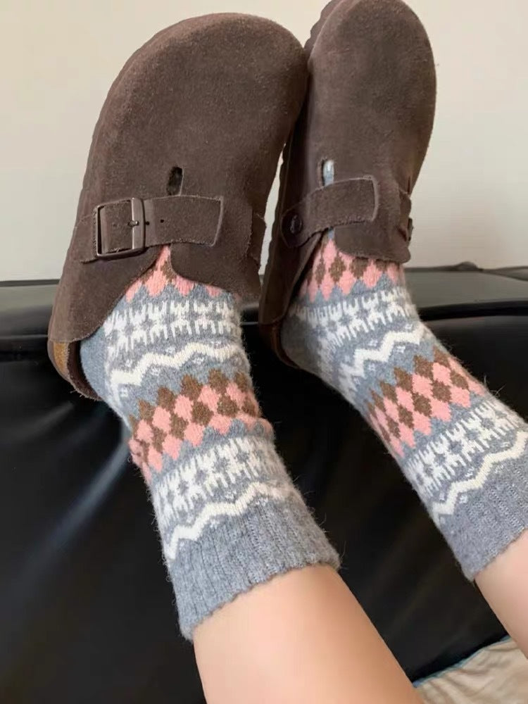 Fleece Lined Wool Mid Calf Socks