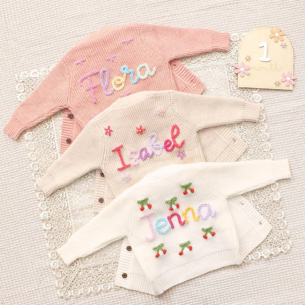 Handmade Personalized Baby Knit Cardigan