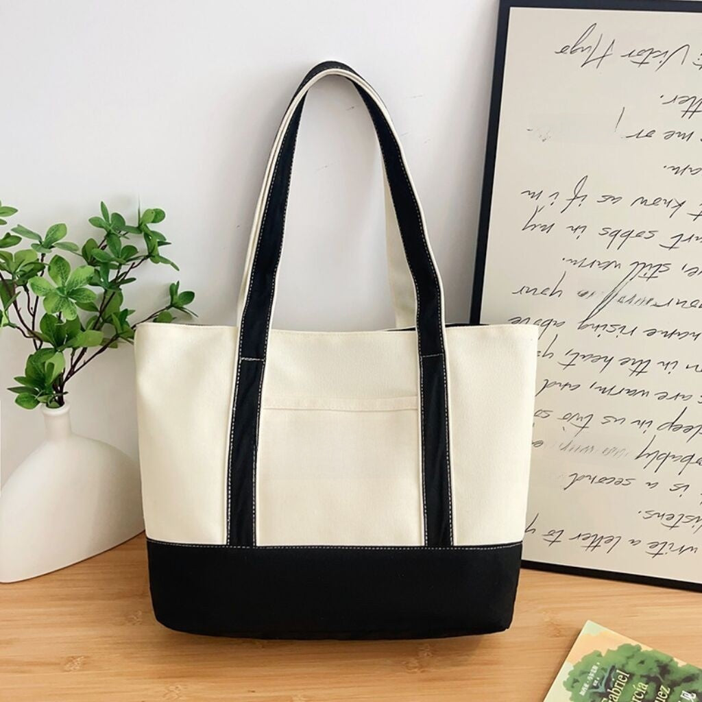Personalized Canvas Shoulder Bag with Silk Scarf
