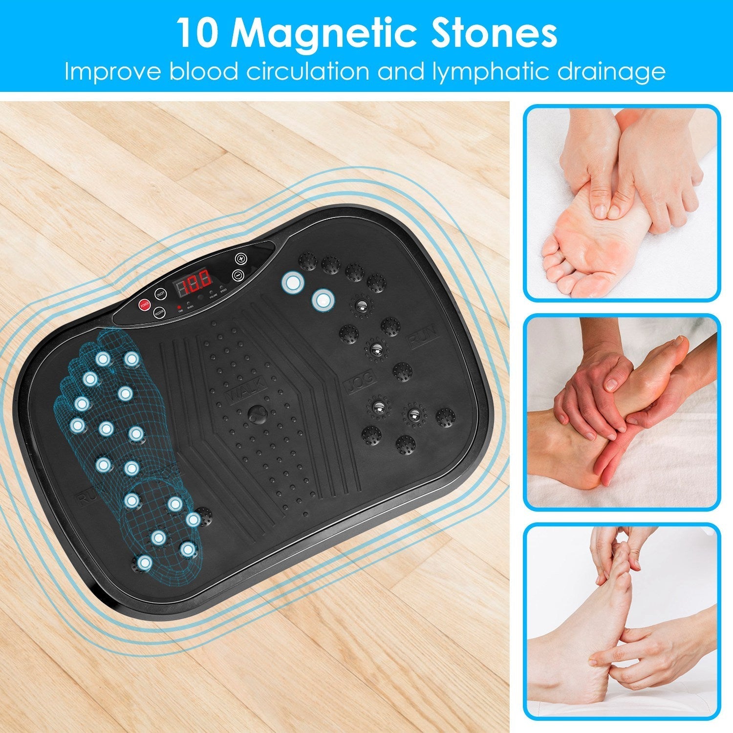 Vibration Exercise Machine Vibrating Plate Platform Whole Body Fitness Vibration Workout Equipment with 120 Speeds 1-20Mins Timer Resistant Bands Remo