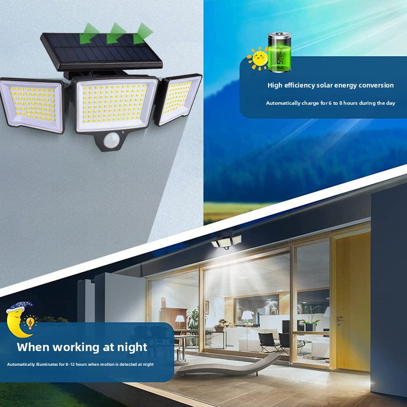 Solar-powered wall light