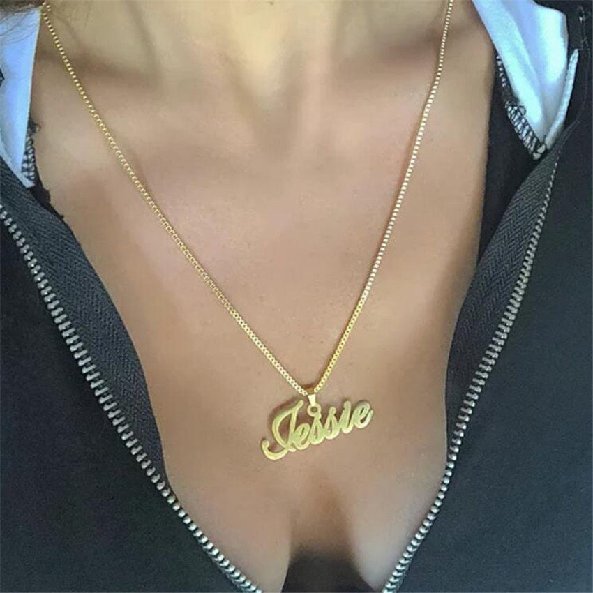 Personalized Cursive Name Pendant – Gift Box Included
