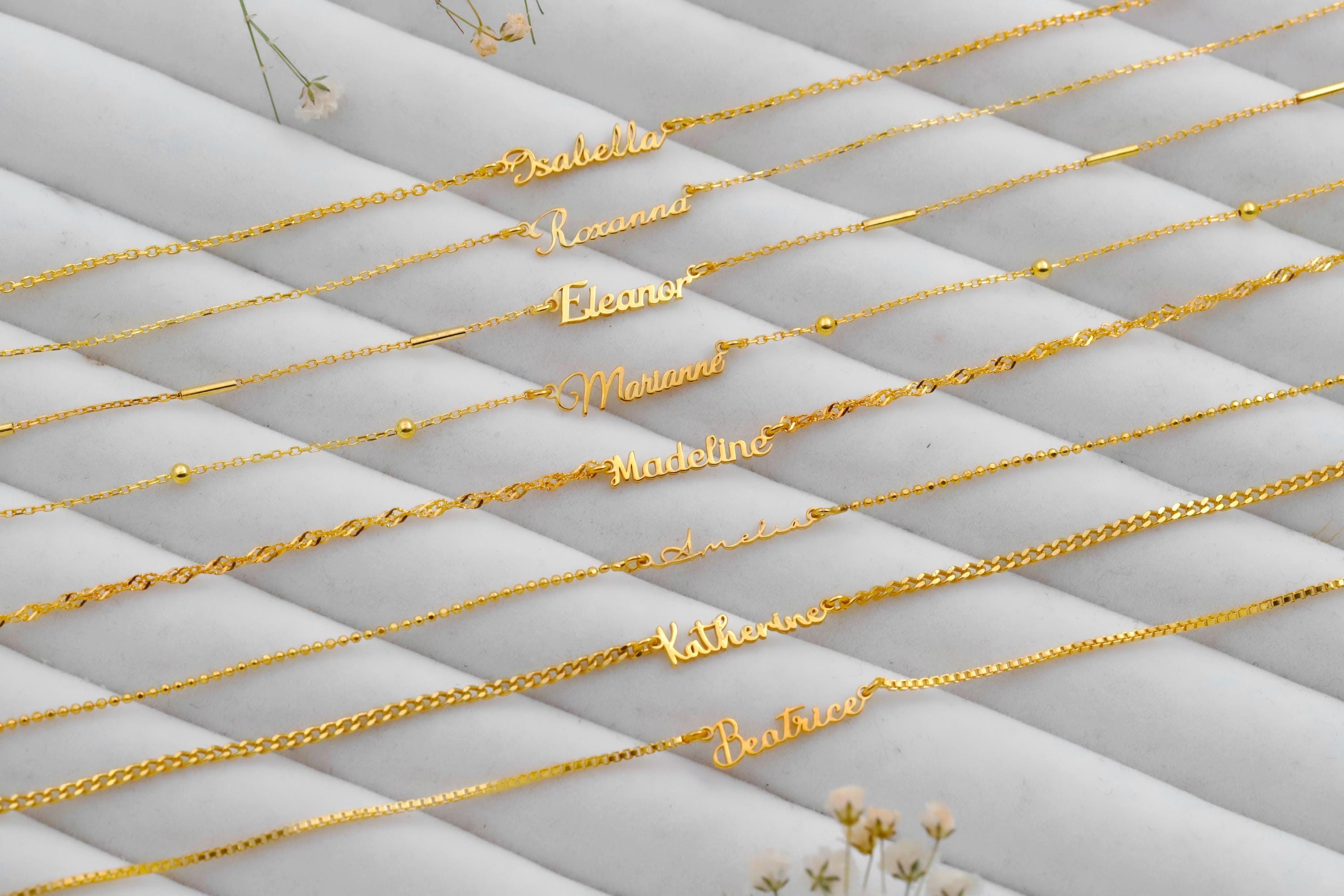 14K Gold Name Necklace - Customizable, Elegant Pendant Jewelry