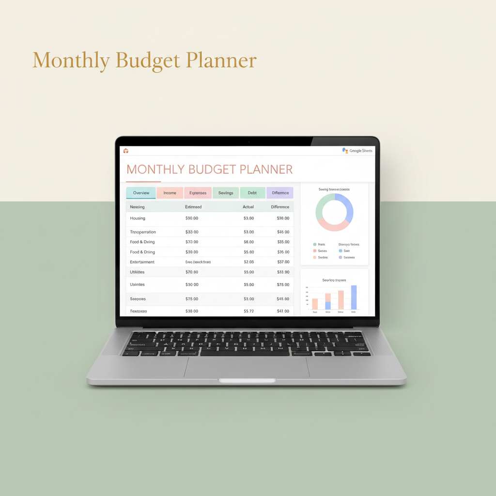 PLR Monthly Budget Spreadsheet - 15 Tab Google Sheets Template